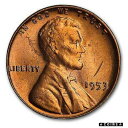 【極美品/品質保証書付】 アンティークコイン コイン 金貨 銀貨 [送料無料] 1953 Lincoln Cent BU (Red) - SKU#9856