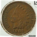 【極美品/品質保証書付】 アンティークコイン コイン 金貨 銀貨 [送料無料] 1901 Indian Head Penny, Ships for Free, IHCB60