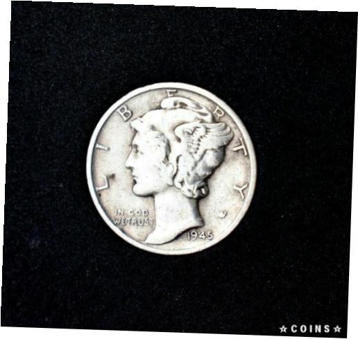  アンティークコイン コイン 金貨 銀貨  1945-S Mercury Dime~90% Silver~VF~Very Fine~Combined Shipping~!