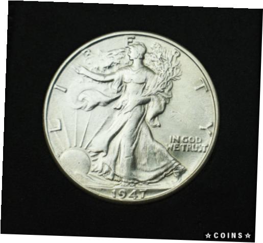  アンティークコイン コイン 金貨 銀貨  1947-D Walking Liberty Half Dollar~BU~Gem~90% Silver~Combined Shipping~!