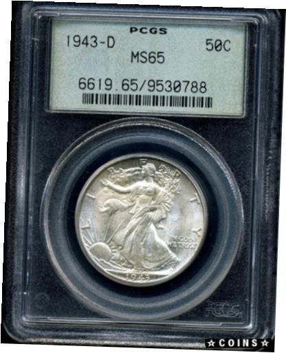 ڶ/ʼݾڽա ƥ    [̵] 1943-D 50C Walking Liberty Half Dollar MS65 PCGS 9530788