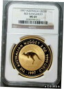 1997 ゴールド オーストラリア 2 オンス $200 NGC ミント ステート 69 「レッド カンガルー」1997 GOLD AUSTRALIA 2 OZ...