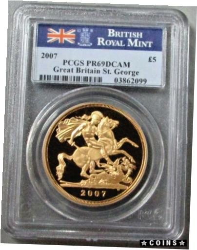 【極美品/品質保証書付】 アンティークコイン 金貨 2007 GOLD GREAT BRITAIN 5 POUNDS PCGS PROOF 69 DEEP CAMEO 1750 MINTED [送料無..