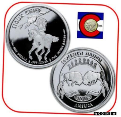 yɔi/iۏ؏tz AeB[NRC RC   [] 2020 Sioux Indian War Chief Silver 1 oz $1 BU Coin - Native American Mint.