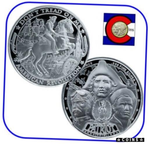 【極美品/品質保証書付】 アンティークコイン コイン 金貨 銀貨 送料無料 2019 Patriot Silver Round - American Revolution - Proof-Like Finish in Capsule