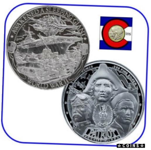 【極美品/品質保証書付】 アンティークコイン コイン 金貨 銀貨 送料無料 2019 Patriot Silver Round - World War II (WWII, WW2) - Proof-Like in Capsule