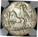 【極美品/品質保証書付】 アンティークコイン コイン 金貨 銀貨 送料無料 1913 NGC MS 65 Italy 1 Lira Horses Chariot Silver Mint State Coin (21042002C)