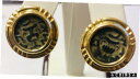 【極美品/品質保証書付】 アンティークコイン コイン 金貨 銀貨 送料無料 14 k Ladies Yellow Gold Ancient Coin Earring With Omega Backs