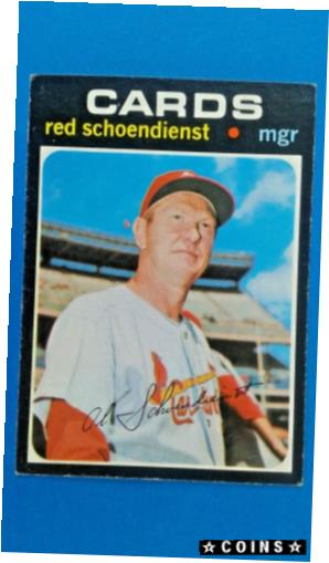 【極美品/品質保証書付】 アンティークコイン コイン 金貨 銀貨 [送料無料] 1971 Topps Red Schoendienst St Louis Cardinals Baseball Card #239