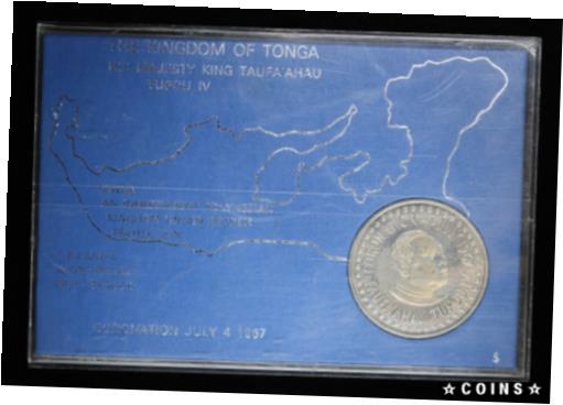  アンティークコイン コイン 金貨 銀貨  1967 Tonga 2 Pa'anga 4th of July Coin - Coronation Case King Taufa'ahau Tupou IV