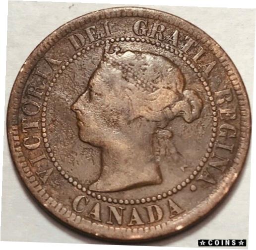 【極美品/品質保証書付】 アンティークコイン コイン 金貨 銀貨 [送料無料] CANADA - Queen Victoria - Large Cent - 1888 - KM-7 - Hole Filler