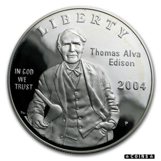 yɔi/iۏ؏tz AeB[NRC RC   [] 2004-P Thomas Edison $1 Silver Commem Proof (Capsule only) - SKU#42812