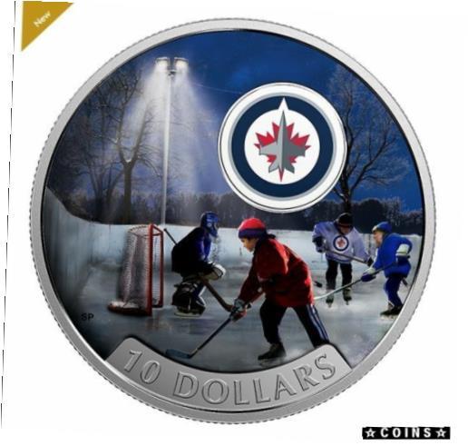 【極美品/品質保証書付】 アンティークコイン コイン 金貨 銀貨 送料無料 2017 Canadian Passion to Play: Winnipeg JetsTM 1/2 oz Silver Colored Coin
