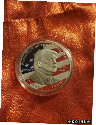  アンティークコイン コイン 金貨 銀貨  Silver Donald Trump 45 President Commemorative Coin Flag Background WOW (B1)