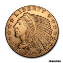 【極美品/品質保証書付】 アンティークコイン コイン 金貨 銀貨 [送料無料] 2 oz Copper Round - Incuse Indian