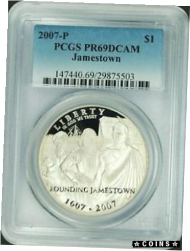 ڶ/ʼݾڽա ƥ    [̵] 2007-P PCGS PR69DCAM Jamestown $1 Commemorative New PCGS Label