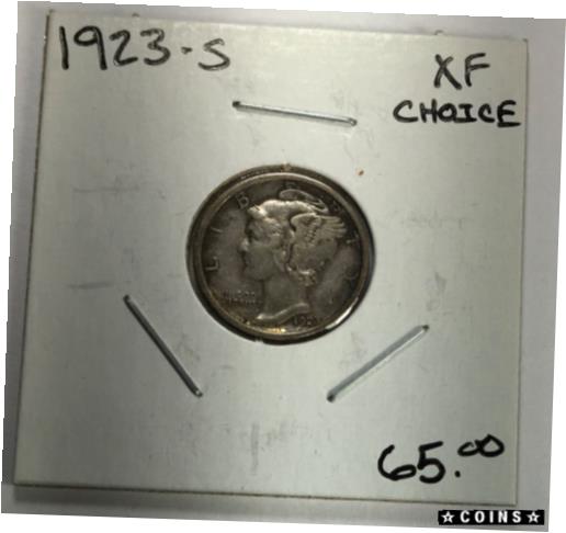 【極美品/品質保証書付】 アンティークコイン コイン 金貨 銀貨 [送料無料] 1923 S Mercury Dime XF Choice
