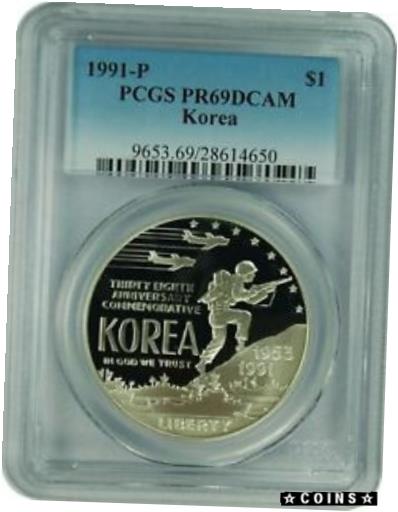 ڶ/ʼݾڽա ƥ    [̵] 1991-P PCGS PR69DCAM Korea Commemorative Dollar New PCGS Label