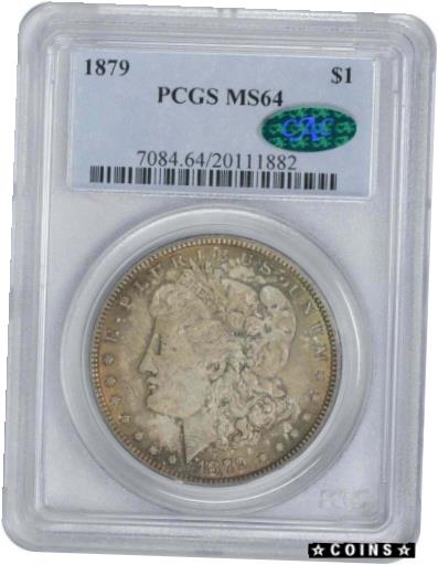  アンティークコイン コイン 金貨 銀貨  1879 Morgan Dollar MS64 PCGS (CAC) Mint State 64 Red/Brown Obverse Blue Features