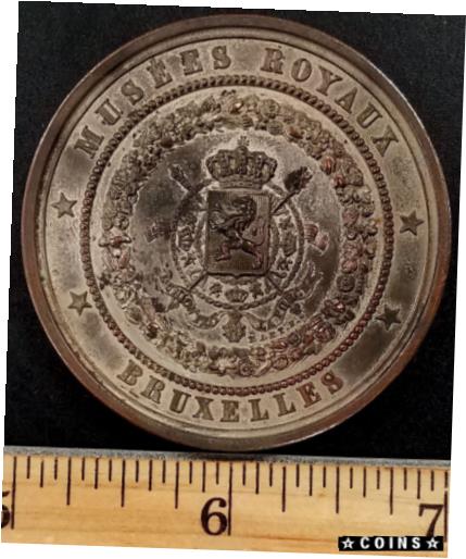  アンティークコイン コイン 金貨 銀貨  Royal Museum of Brussels, Supervisor, silver plated bronze medal! 50 mm, 40.3 g.