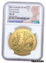 2021 オーストラリア国章 1 オンス ゴールド $100 コイン NGC MS70 FR 国旗ラベル #gct-wr-4366-700 2021 Austr...