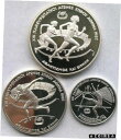 【極美品/品質保証書付】 アンティークコイン コイン 金貨 銀貨 送料無料 Greece 1982 Olympics Set of 3 Silver Coins-B,Proof