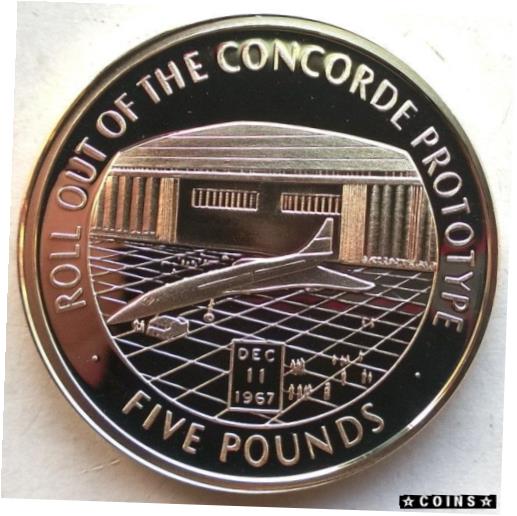  アンティークコイン コイン 金貨 銀貨  Gibraltar 2006 Roll Out of The Concorde Prototype 5 Pounds Silver Coin,Proof