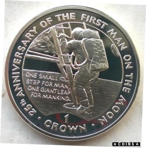 楽天金銀プラチナ　ワールドリソース【極美品/品質保証書付】 アンティークコイン コイン 金貨 銀貨 [送料無料] Gibraltar 1994 First Step on Moon Crown Silver Coin,Proof