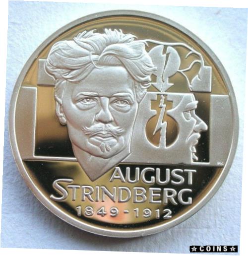 【極美品/品質保証書付】 アンティークコイン コイン 金貨 銀貨 送料無料 Sweden 1996 August Strindberg 20 Ecus Silver Coin,Proof