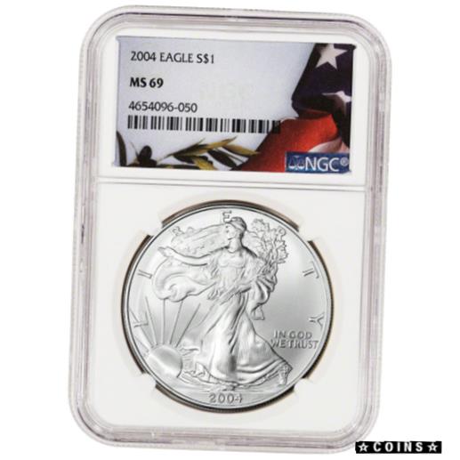 2004 American Silver Eagle - NGC MS69 - Flag Label※関税は当ショップ負担（お客様負担無し）※全国送料無料・海外輸送無料※商品の状態は画像をご確認下さい（極美品・目立った汚れ無し）※輸入品の為英語表記となります※その他ご不明点はお気軽にお問合せ下さい！Certification: NGCComposition: SilverFineness: 0.999Circulated/Uncirculated: UncirculatedStrike Type: BusinessMint Location: West PointGrade: MS69Denomination: $1Year: 2004ISBN: Does not applyEAN: Does not apply[ご購入前に必ずお読み下さい]親切丁寧に、商品到着までサポート対応させていただきます。■パソコンの画像・画質により色や素材感が、実際の商品と多少異なる場合がございますので予めご了承くださいませ。■お客様のご都合（程度の解釈相違を含む）による商品のご購入後のキャンセル返品は、原則としてお受け致しておりません。未払いのまま2日以上連絡が取れない場合はキャンセルさせて頂きます。その場合、事務局側が自動的に「非常に悪い」の評価を付けてしまいますのでご注意ください。※お支払い頂いた場合は連絡は不要です。※他ショップでも販売しておりますので、稀に在庫がない場合がございます。■不具合での返品は箱などすべてが到着時の状態になるものに限らせていただきます。※当店では不良品はすべて現物確認と不具合の確認を行い対応をさせて頂いております。■お客様のご都合によるご注文確定後の商品のキャンセルにつきましては承っておりません。また、ご入金確認後、またはご決済完了確認後のキャンセルにつきましては、ご注文総額の30％のキャンセル料をご請求させていただきます。■領収書二重発行やトラブル防止のため、領収書発行は行っておりません。事務局側が発行している「支払い明細」が正式な支払い証明となります。支払い明細画面を印刷したものが領収書の代わりになることを各税務署に確認済みです。■年末年始・連休の発送は、業者も休みになる関係でいつもより遅れます。■輸送時の破損の場合は配送業者への報告を行って下さい。報告なしでの対応はできません。■日祝日は定休日とさせていただいております。連絡・発送が出来ませんのであらかじめご了承お願いいたします。■内容は必ずお読みになってからお買い求め下さいますようお願い致します。※在庫状況は常に更新をしておりますが、当社は複数店舗で在庫を共有しているため、ご注文を頂きましても稀に欠品している場合がございます。その際は誠に申し訳ございませんが、その旨をメールまたはお電話にてご連絡させていただきます。ご理解いただけますようお願い申し上げます。親切・丁寧にお取引させていただきますのでよろしくお願いします。 品質保証について 当店の商品の、品質保証についてご紹介いたします。 ▽品質保証書 お買い上げいただく全ての商品に「WORLD RESOURCE品質保証書」をおつけいたします。 これは、WORLD RESOURCEが販売した商品であることを保証するものです。大切に保管してください。 ▽標準保証に関して 当店でご購入頂きました商品は7日以内の標準保証サービスが付属致します。 ※ご購入日につきましては、製品の品質保証書に記載の日付にて確認させていただきます。 ※保証は通常利用時のみの対応となります。 ※ご購入日の確認を致しかねる場合は有償となります。品質保証書は大切に保管して下さい。POINT01　品揃え一番店を目指して 「期待に答えるお店づくりと、時代に合わせたサービスをご提供致します。」 POINT02　多種多様な商品レパートリー 「幅広く、世界の商品をご用意しております。」 POINT03　きっと見つかる！新しい発見 「テレビや雑誌で紹介されたアイテムもいちはやく。」 モットー：丁寧な接客対応 その道数十年のスタッフだからこそできる、“豊富な知識”に基づく商品のご提案。 お探しの商品はお気軽にスタッフにお尋ねください。 「以前は、商品ページあったけど、、、見つからない。」 「初めてアンティークコインの購入をしますが大丈夫ですか？」 「この年代の商品を探していますが、おすすめはありますか？」 「友人にアンティークコインを送りたいけど、おすすめありますか？」 等など、困ったときの質問にも、しっかり対応・お調べ致します。 取寄せ、取り置き等もできますので、商品一覧で見つからなかった商品でも、 スタッフまでお気軽にご相談下さい。 【お問い合わせはお気軽にどうぞ】 suport@world-resource.net