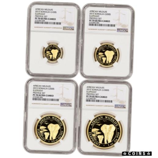 【極美品/品質保証書付】 アンティークコイン 金貨 2015 Somalia Gold Elephant 4 pc Prestige Proof Set 1.85 Total oz NGC PF70 UCAM [送料無料] #got-wr-4368-559