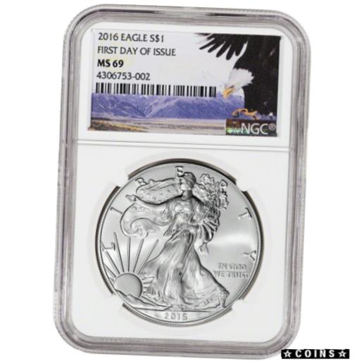 【極美品/品質保証書付】 アンティークコイン コイン 金貨 銀貨 [送料無料] 2016 American Silver Eagle - NGC MS69 - First Day of Issue - Bald Eagle Label