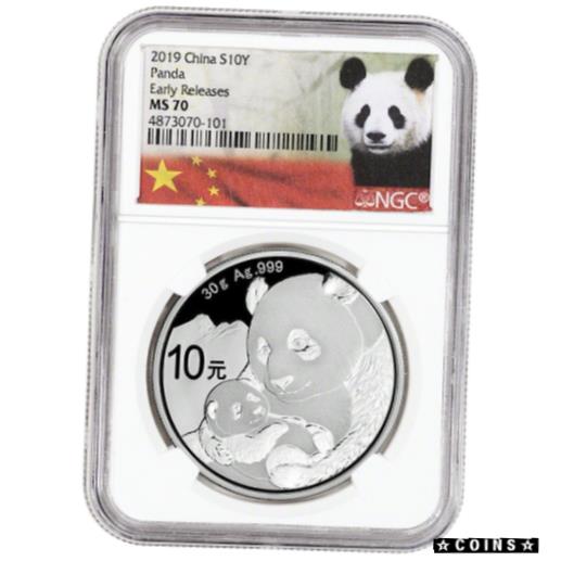 yɔi/iۏ؏tz AeB[NRC RC   [] 2019 China Silver Panda 30 g 10 Yuan - NGC MS70 Early Releases Panda Flag