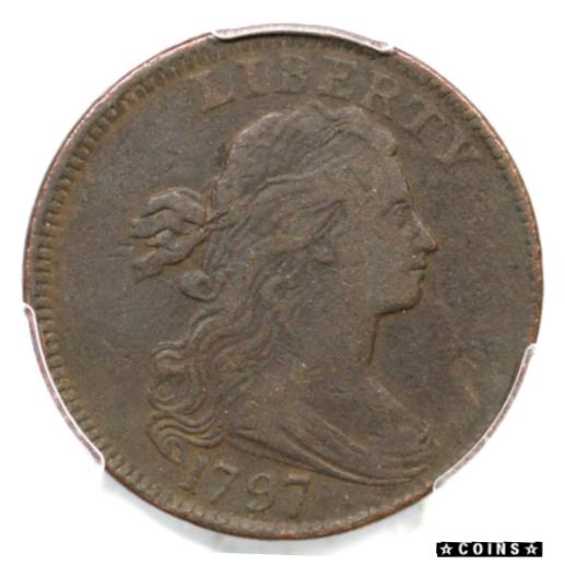 【極美品/品質保証書付】 アンティークコイン 硬貨 1797 S-129 R-5 PCGS VF 25 Rev of '97, Stems Draped Bust Large Cent Coin 1c [送料無料] #oct-wr-4371-1383