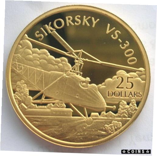 【極美品/品質保証書付】 アンティークコイン コイン 金貨 銀貨 送料無料 Solomon 2005 Sikorsky VS-300 25 Dollars 1oz Silver Coin,Proof