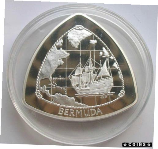 ڶ/ʼݾڽա ƥ    [̵] Bermuda 1998 Navigation Map 9 Dollars 5oz Triangular Silver Coin,Proof