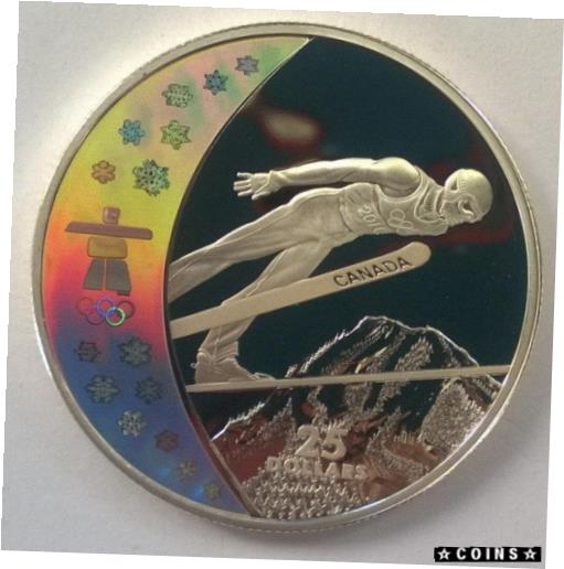 ڶ/ʼݾڽա ƥ    [̵] Canada 2009 Ski Jumping 25 Dollars 1oz Colour Silver Coin,Proof
