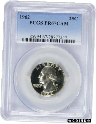 【極美品/品質保証書付】 アンティークコイン コイン 金貨 銀貨 [送料無料] 1962 Washington Quarter, PR67CAM, PCGS