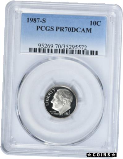 【極美品/品質保証書付】 アンティークコイン コイン 金貨 銀貨 [送料無料] 1987-S Roosevelt Dime, PR70DCAM, PCGS