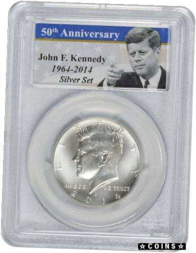  アンティークコイン コイン 金貨 銀貨  2014 Kennedy 50th Anniversary Set, Photo Label (Single Coin) Half MS69 PCGS
