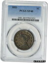 【極美品/品質保証書付】 アンティークコイン コイン 金貨 銀貨 [送料無料] 1853 Large Cent, EF40, PCGS
