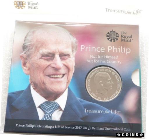 【極美品/品質保証書付】 アンティークコイン コイン 金貨 銀貨 [送料無料] 2017 Royal Mint Prince Philip Life of Service BU ?5 Five Pound Coin Pack Sealed