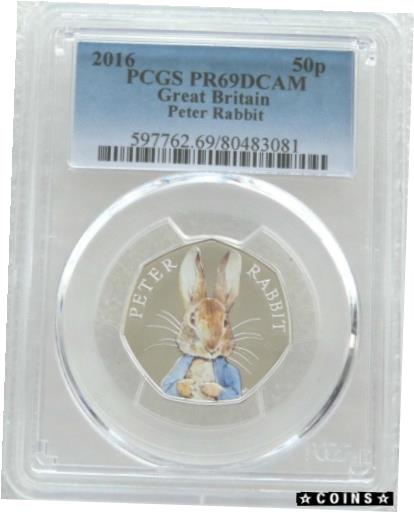 【極美品/品質保証書付】 アンティークコイン コイン 金貨 銀貨 送料無料 2016 Peter Rabbit 50p Fifty Pence Silver Proof Coin PCGS PR69 DCAM