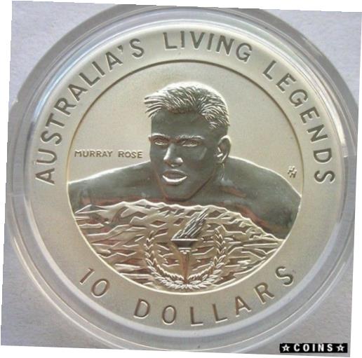 ڶ/ʼݾڽա ƥ    [̵] Australia 1995 Murray Rose 10 Dollars Silver Coin,BU