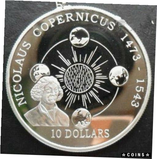  アンティークコイン コイン 金貨 銀貨  Cook 1992 Nicolaus Copernicus 10 Dollars Silver Coin,Proof