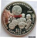 【極美品/品質保証書付】 アンティークコイン コイン 金貨 銀貨 送料無料 Liberia 1997 Standard Catalog of World Coins 25 Dollars 2.5oz Silver Coin,Proof