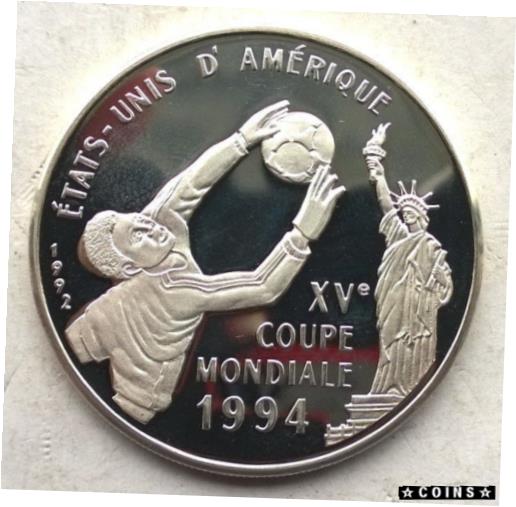 ڶ/ʼݾڽա ƥ    [̵] Congo 1994 World Cup 500 Francs Silver Coin,Proof