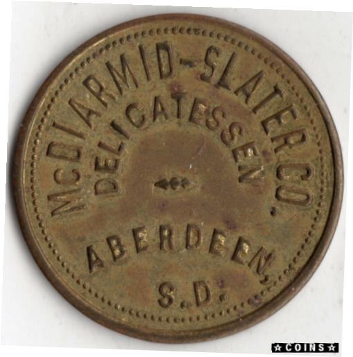 【極美品/品質保証書付】 アンティークコイン コイン 金貨 銀貨 [送料無料] ABERDEEN SOUTH DAKOTA MCDIARMID SLATER CO. 50? MERCHANT GOOD FOR TRADE TOKEN