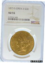 【極美品/品質保証書付】 アンティークコイン 硬貨 1873-S $20 Liberty Open 3 AU55 NGC (#PA6103357002) [送料無料] #oot-wr-4525-364