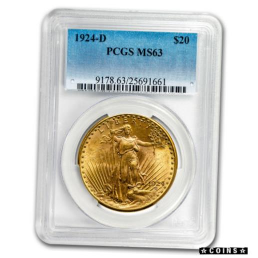 【極美品/品質保証書付】 アンティークコイン 金貨 1924-D $20 Saint-Gaudens Gold Double Eagle MS-63 PCGS - SKU#67149 [送料無料] #got-wr-4527-229